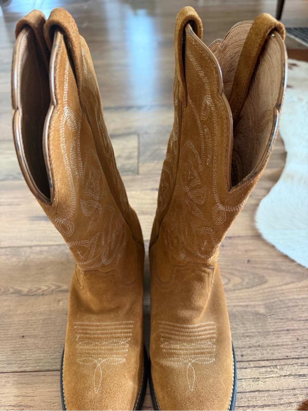 Ariat Brown Heritage Suede Western Cowboy Boot Embroidered Floral Women 7B 15713 - Picture 4 of 13